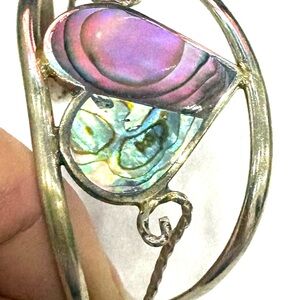 Alpaca Silver and Purple Abalone Shell Bracelet
